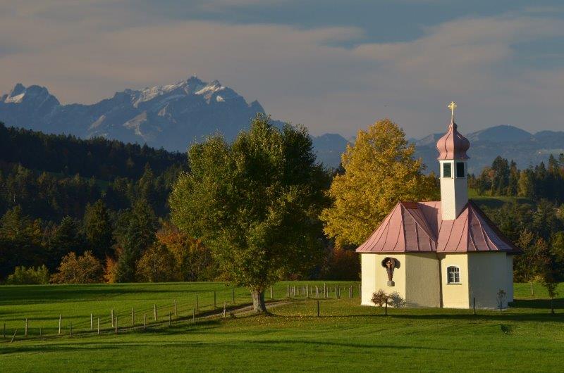 Wandern auf dem Kapellenweg und über Streuobstwiesen: Auszeiten in Scheidegg